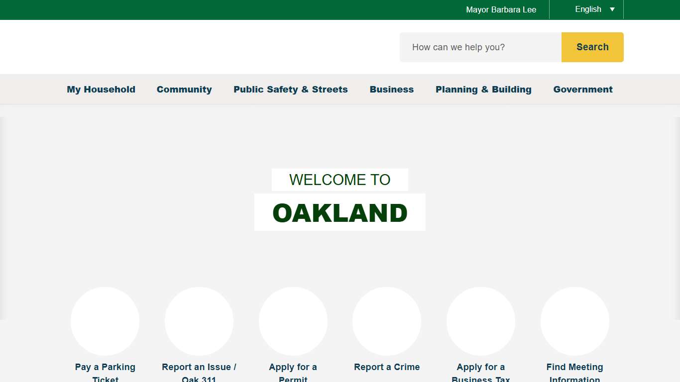 Home City of Oakland, CA